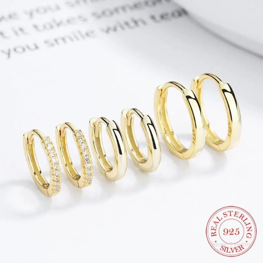 Серьги-кольца, милые серьги-кольца из стерлингового серебра 925 пробы, круглые круги с цирконием, маленькая петля Huggies для женщин, ювелирные изделия для детей, для маленьких девочек Aretes311q