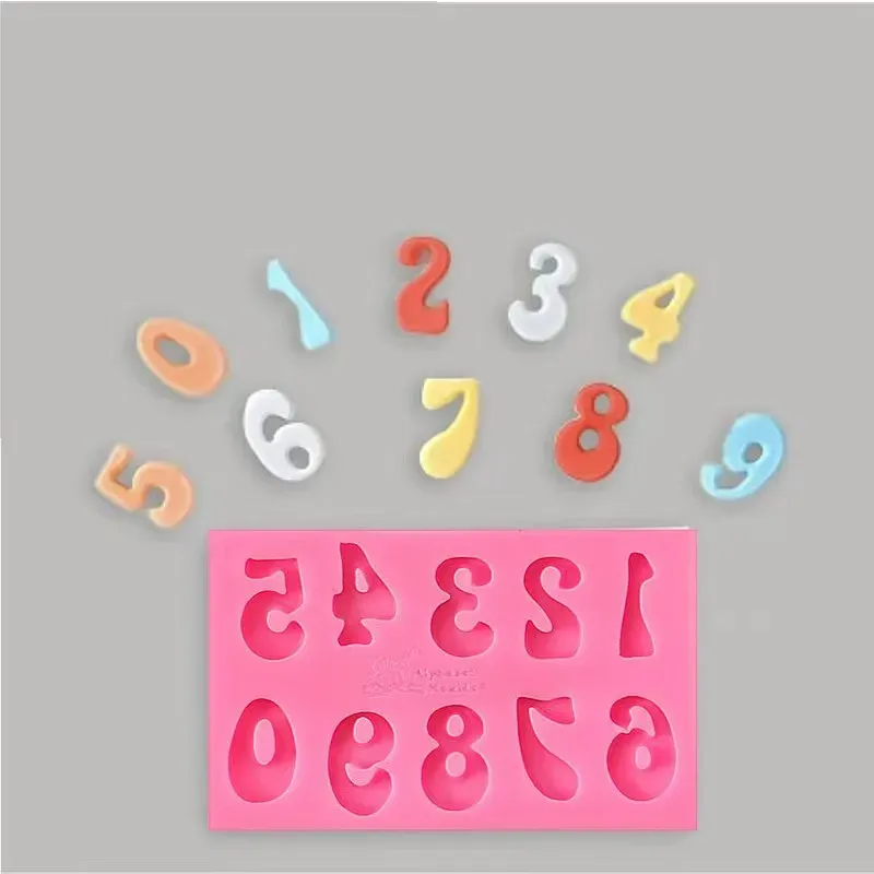 Cakelove Cute Number Stampo in silicone colorato per uso domestico trasformando lo zucchero Torta al cioccolato Stampo in silicone Strumento di cottura Kit per biscotti fondente