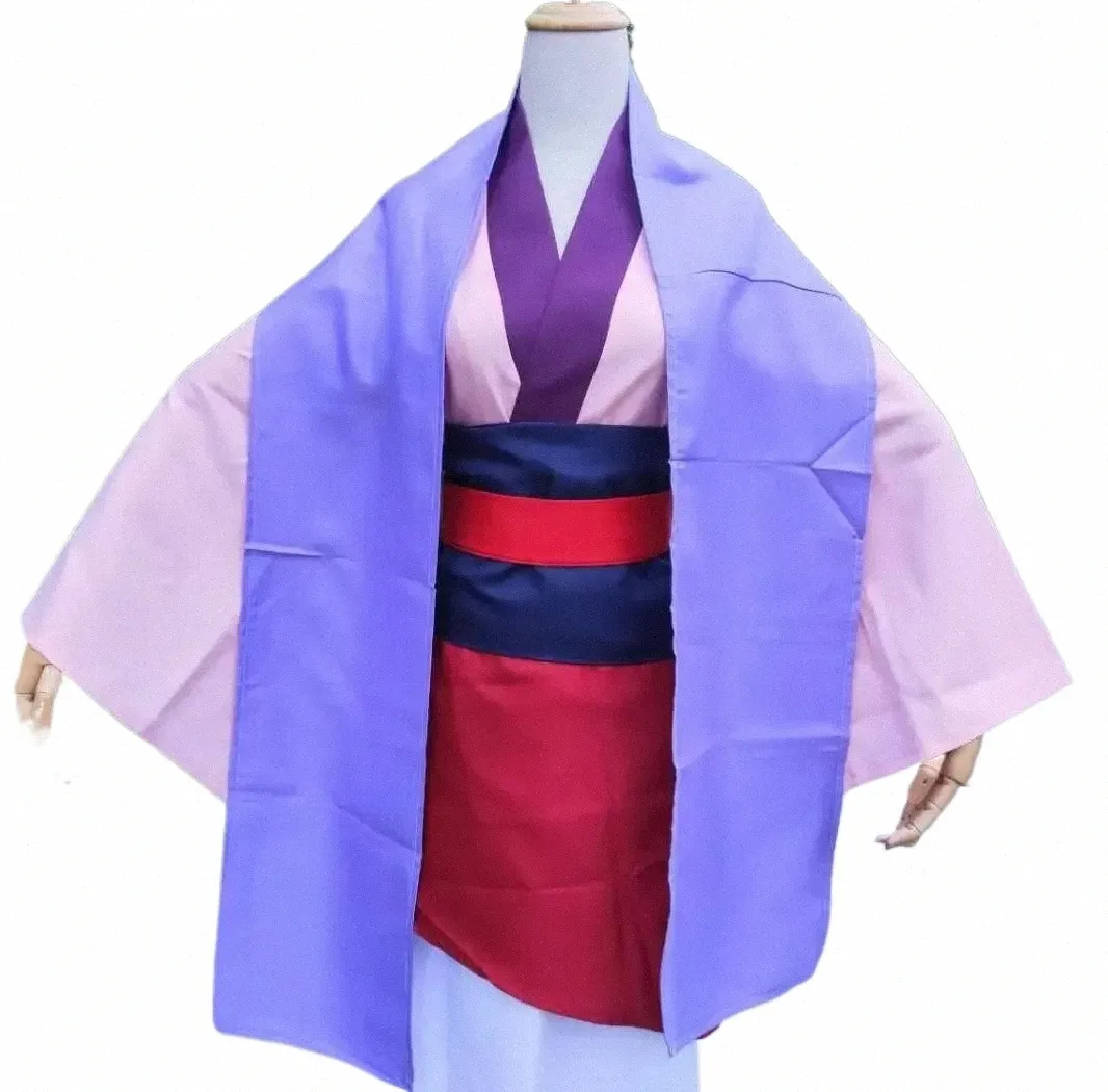 Costume da spettacolo Hanfu Mulan per donna Costume antico Film e Animati Mulan Cosplay D0rX #