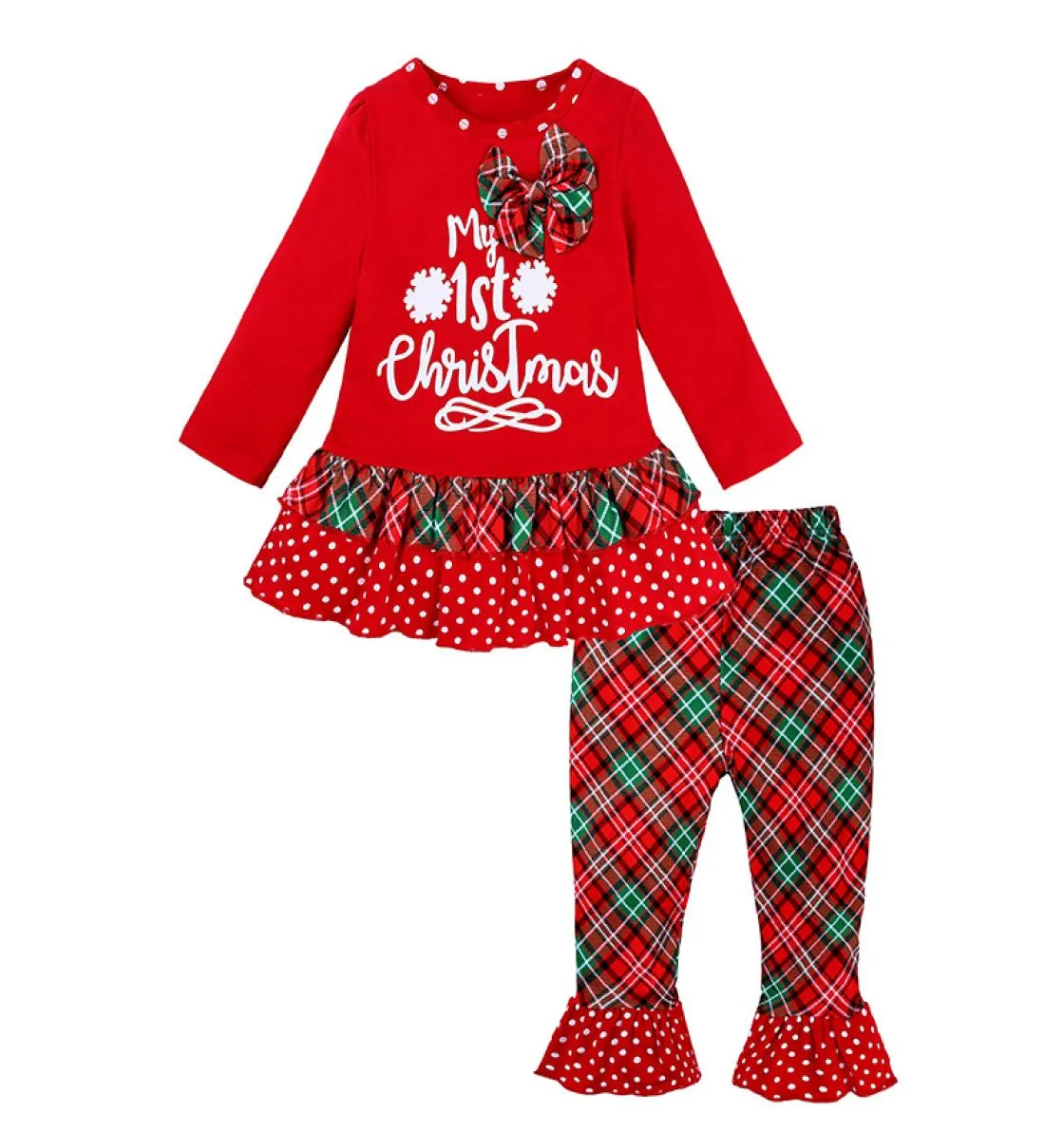 2020 크리스마스 어린이 소녀 의류 세트 유아 아기 옷 세트 긴 소매 탑 바지 2pcs 여자 의류 의상 어린이 h4556157