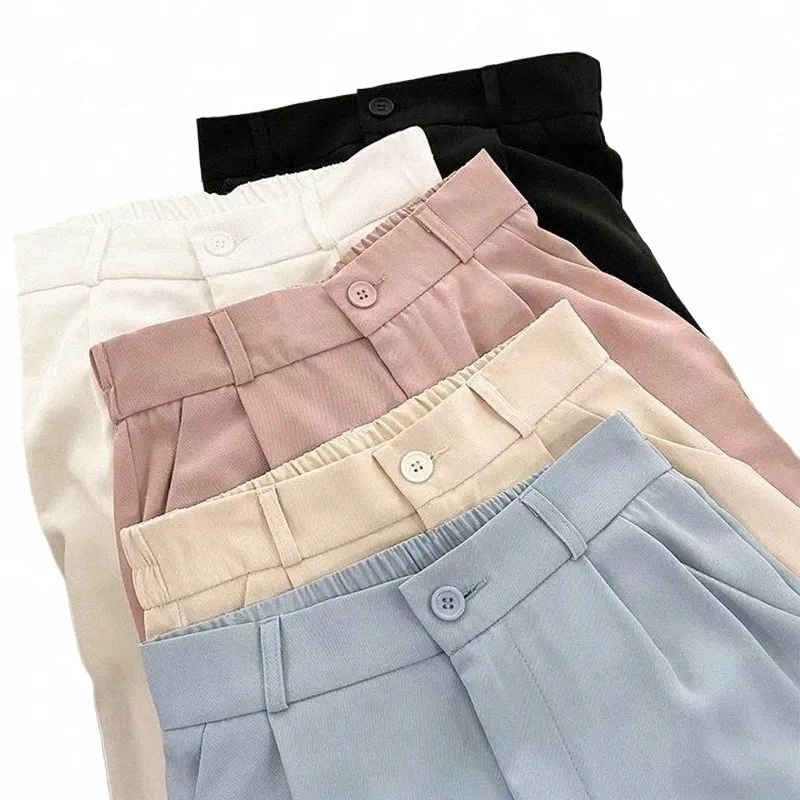Luciever 5 cores tornozelo-comprimento calças femininas coreano alta wiast escritório trabalho lápis terno calças senhoras verão casual harem calças 96tI #