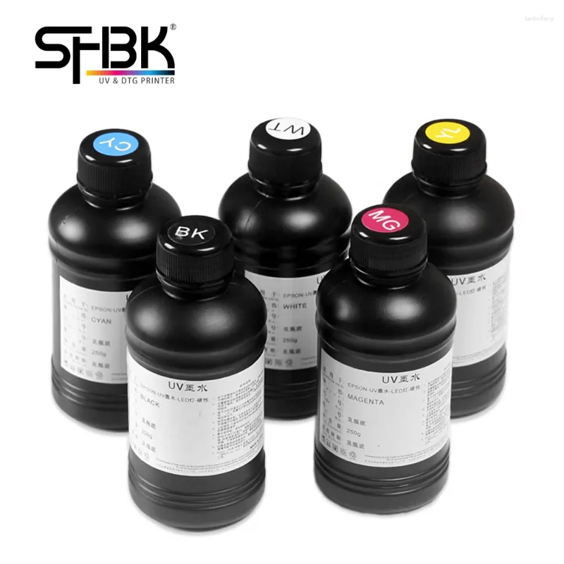 مجموعات ملء الحبر 5 زجاجات 1 مجموعة مجموعة 1250 مل من UV لطابعة A3 A4 المسطحة المستخدمة في DX5 DX11 TX800 XP600 L1800 L805 R1390 PRINTHEAD