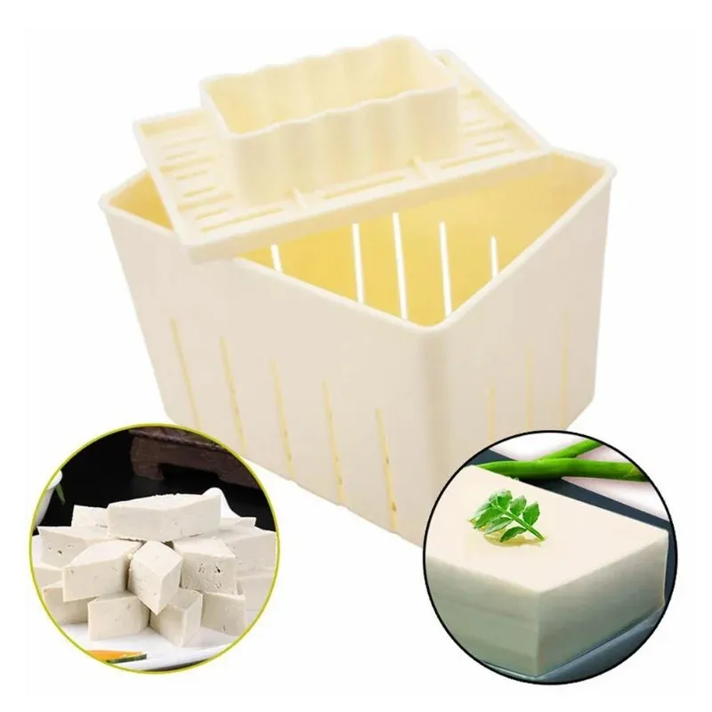 2024 DIY Plastic Homemade Tofu Maker Press Mold Kit Tofu Making Machine Set Soy Pressing Mould with Cheese Cloth Cuisine