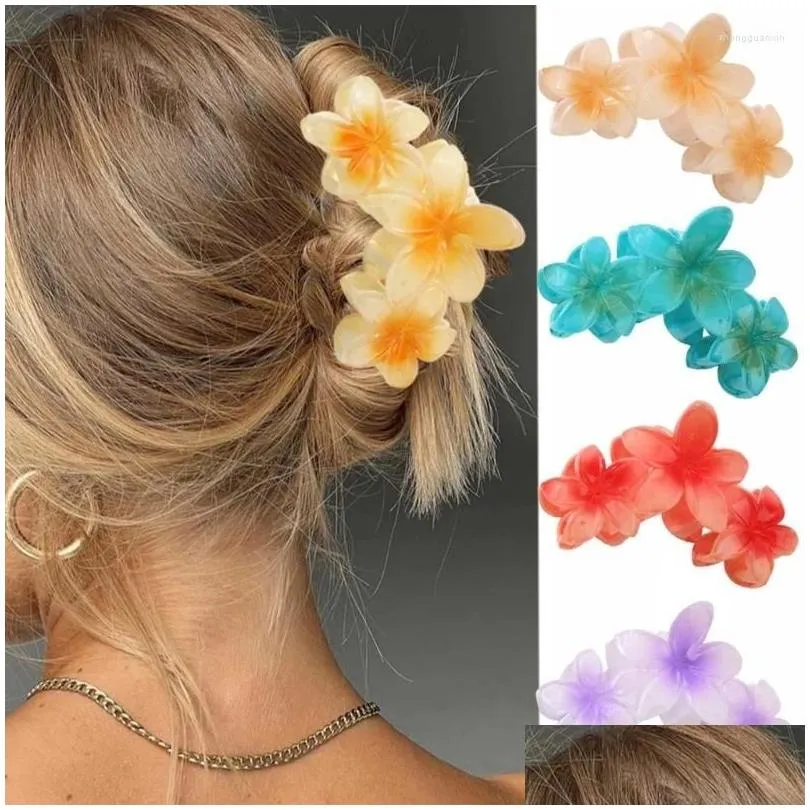 Hårklämmor Barrettes pannbandsklämma Justerbara hårnålar Säsong Viktigt urval Stylish Flowers Claw Sweet Hairpin Drop Delivery Jew Otnbb