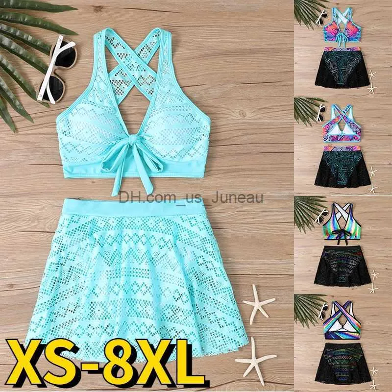 Roupa de banho feminina 2023 verão maiô vintage maiô cintura alta biquíni feminino novo design impressão banho de duas peças conjunto beachwear t2403