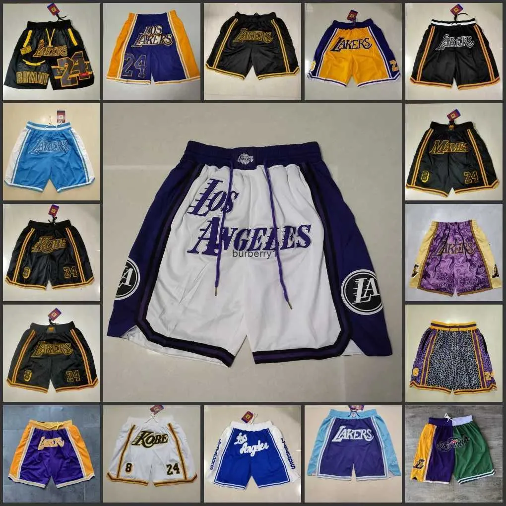 Short de basket-ball personnalisé pour hommes et femmes, Los AngelesLakersTeam, Just Don court avec poches, fermeture éclair, pantalon décontracté, pantalon de survêtement de plage, hip pop, point élastique