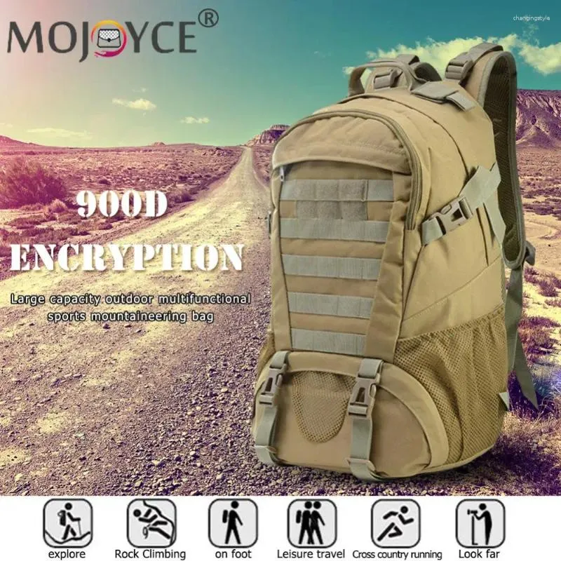 Mochila masculina para acampamento, escalada, bolsa casual 900d, oxford, caminhada, expansível, à prova d'água, respirável para esportes ao ar livre/acampamento/caminhada