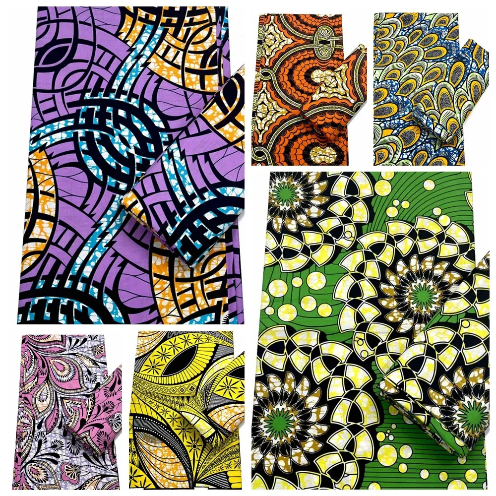 Tissu africain Ankara imprimé en cire, tissu doux de bonne qualité, Batik Pagne, pagne 100 coton, 6yards pour coudre une robe