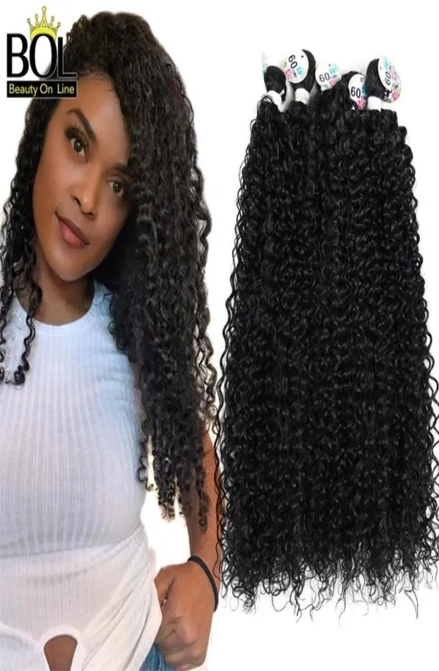 BOL Cabelo Sintético Tecer Jerry Pacotes de Cabelo Encaracolado 6 pçs/lote Preto Natural 70 CM Extensões de Cabelo Longo Macio para Mulheres Uso Diário 2106153911525