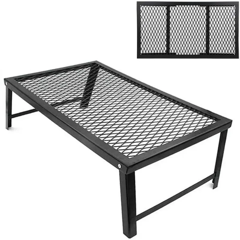 Verktyg utomhus fällbara picknickbord BBQ Net Storage Rack Dokument kamera grill grill dränering mini låg