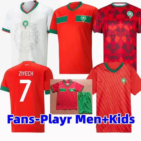 Morocco National Soccer Jersey Hakim Ziyech, En-Nesyri, Saiss, Boufal  Men Kids Football Shirts