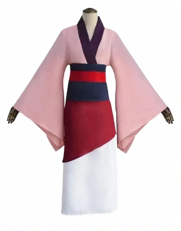film et Animati Maid Costume ethnique Mulan Cosplay Femmes Hanfu Cosplay Mulan Performance Costume Costume ancien 28dl #