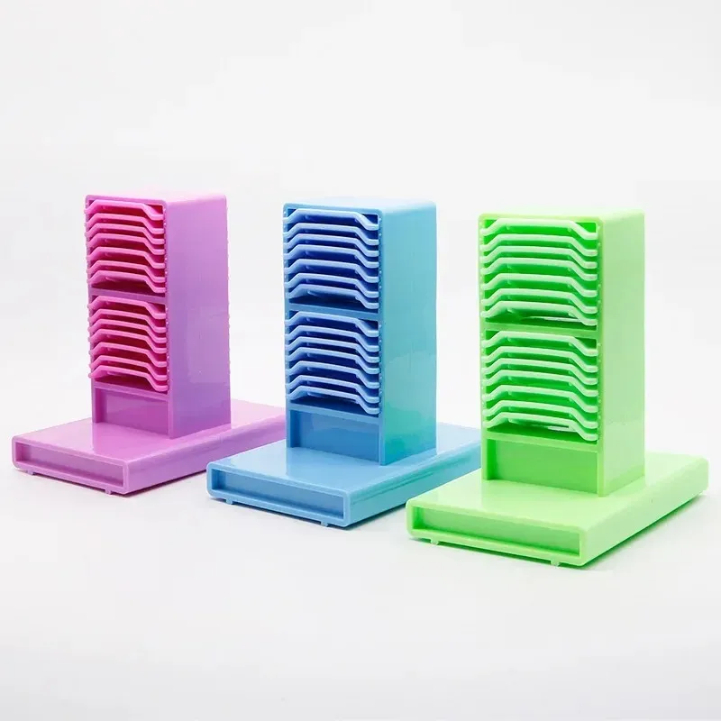 Support de plateau de dents dentaires, placez l'étagère 14 étages, 4 couleurs, outils dentaires en plastique, support de palette d'impression orale