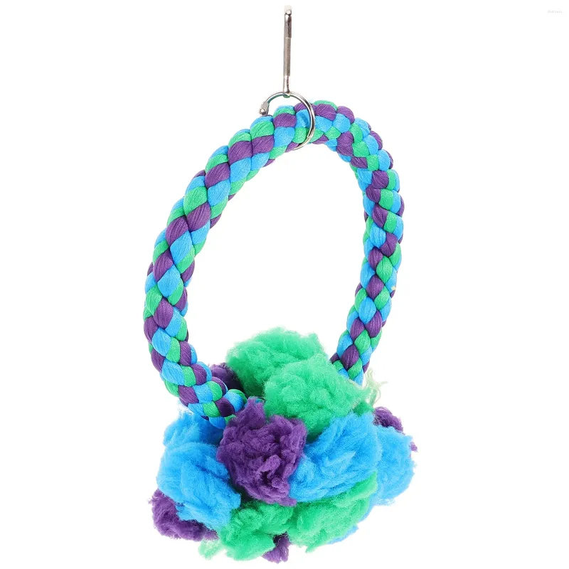 Other Bird Supplies Parrot Swing Ring Cage Bite-resisting Toys Round Cotton Rope Standing Daily Cockatiel