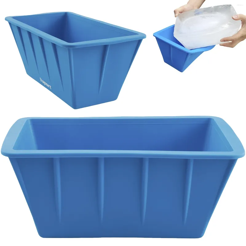 Baking Moulds 2Pcs Extra Large Ice Mold 8lbs Cube Maker Temperature Resistant Silicone Container Durable Molds