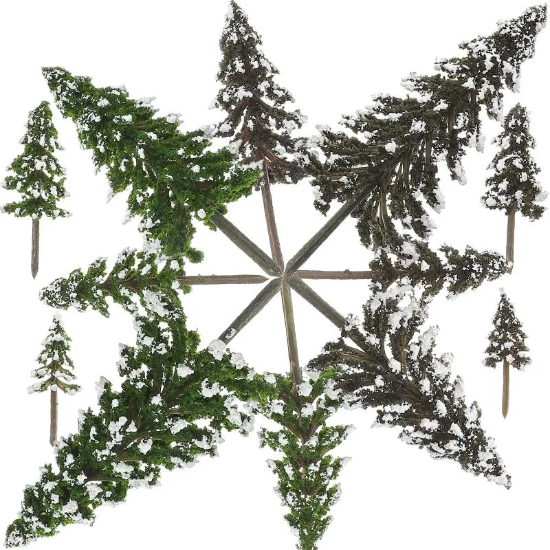 Decoratieve bloemen Doitool N Schaal Treinset Groen Landschap Landschap Model Pijnbomen 12 Stuks Miniatuur Sisal Tiny Kunstmatige Sneeuwvorst