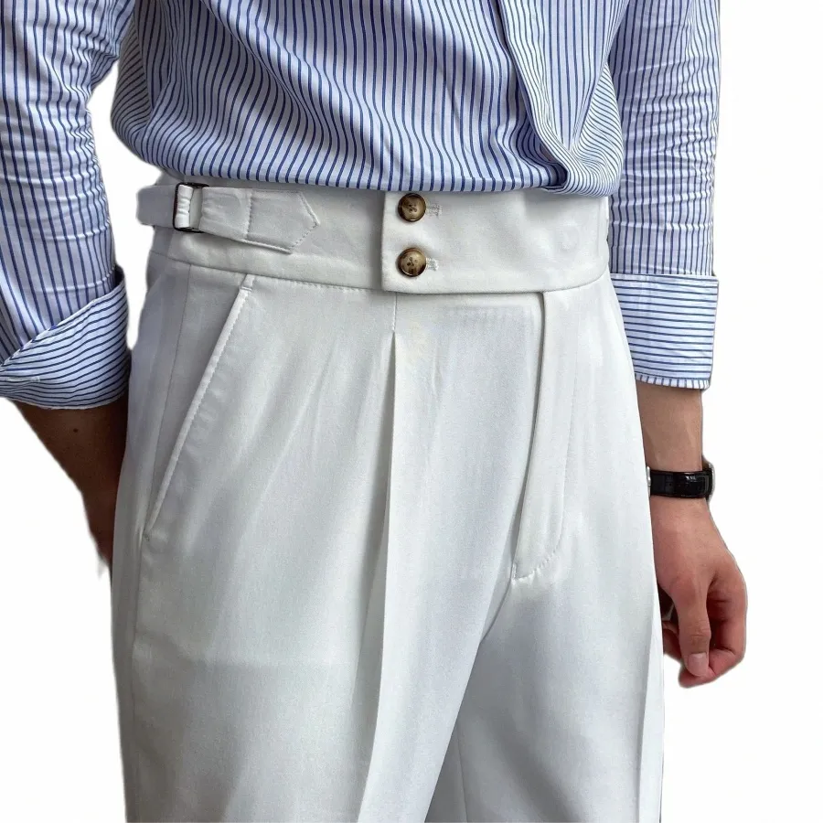 Regulowane talia Man Suit Pants Offic Formal Suit Pant Pant Wedding Groom Party Dr Slim Fit Casual Male Male Spodni i5xy#