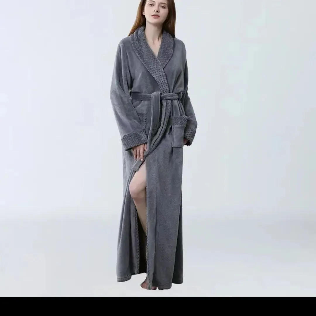 001 men's and women's matching home robes Soft fluffy cotton shawl collar pajamas designer luxury vintage bathrobes tn