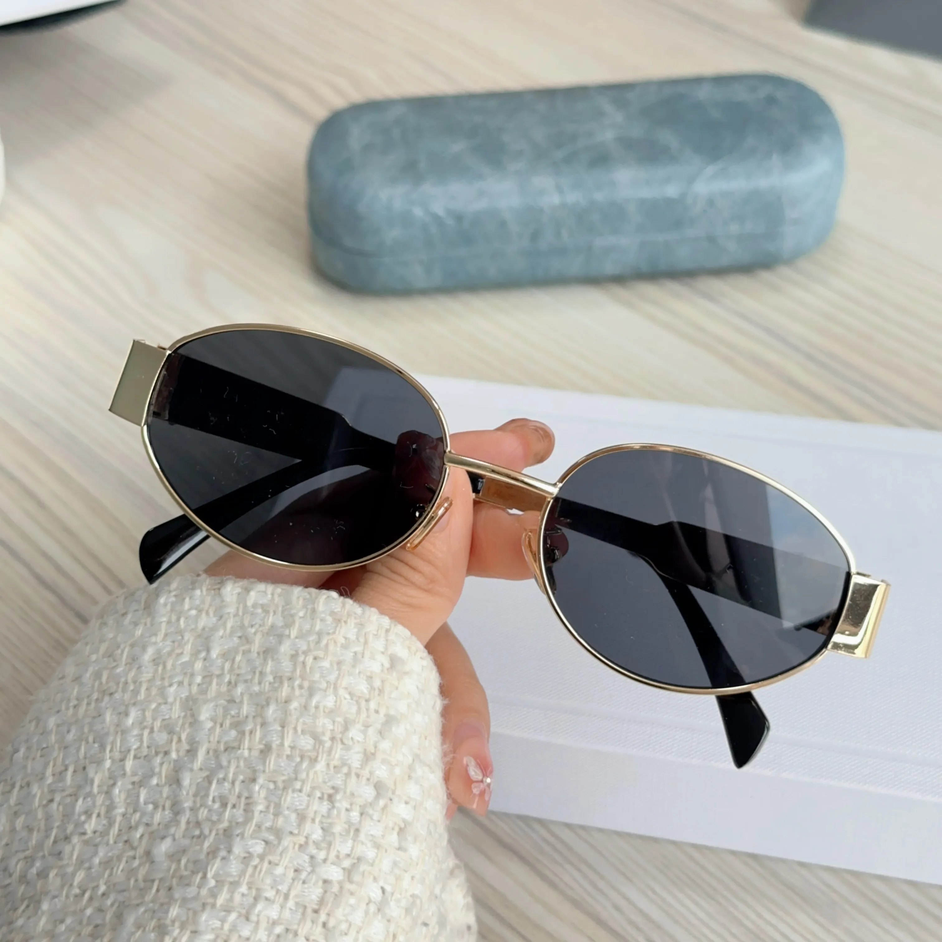 Lyxdesigner solglasögon för kvinnor och män varumärke Cel Star Style Seaside UV400 Skyddsglasögon med låda