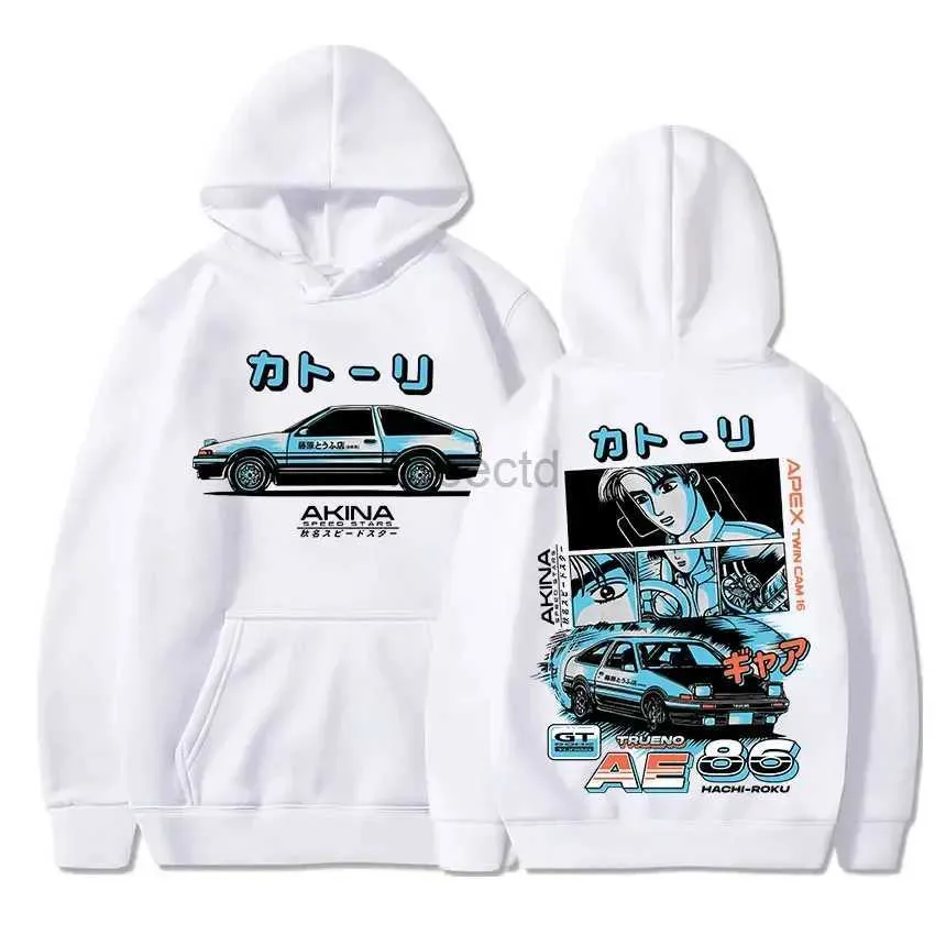 Men's Hoodies Sweatshirts Initial D Manga Hachiroku Shift Drift Mens Hoodie Anime Takumi Fujiwara Tofu Shop Delivery AE86 Sweatshirt Streetwear Pullover 24328