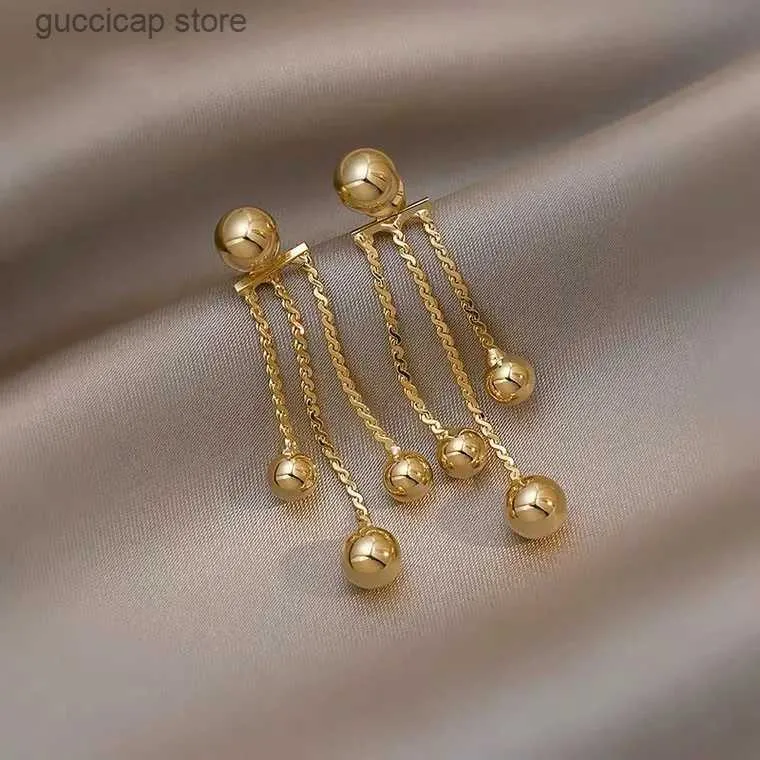 매력 새로운 기질 Little Bean Pendant Tassel Earring for Women S925 Silver Needle Dangle Earrings Luxury Designer Jewelry Y240328