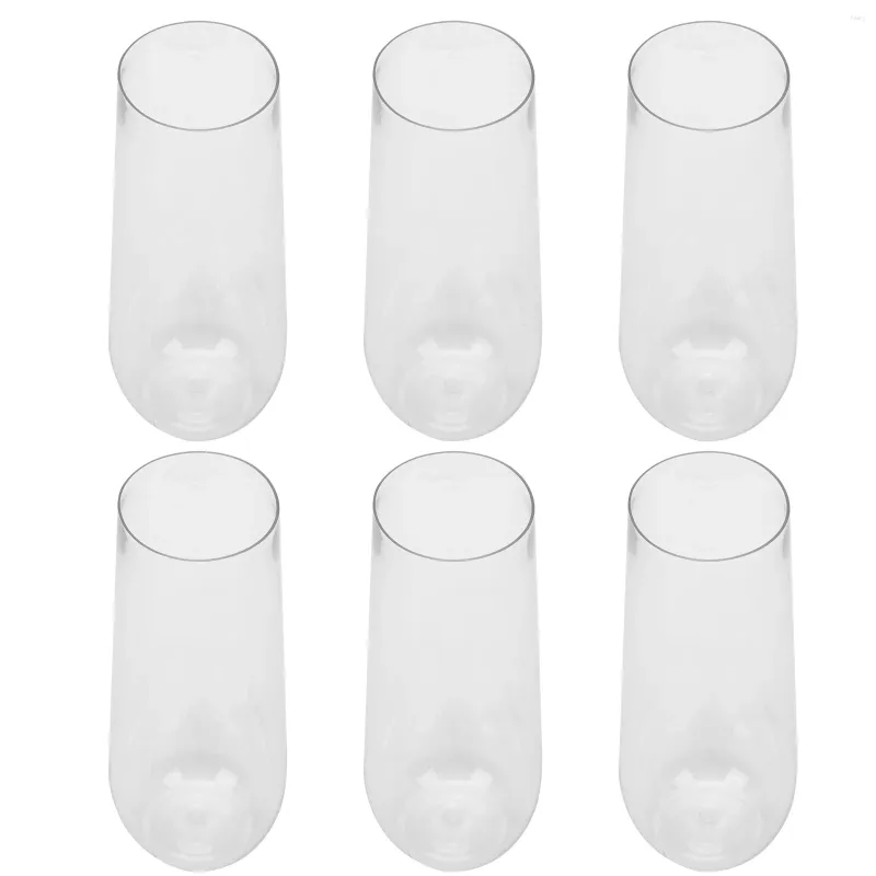 Tek kullanımlık fincan pipetler 6 adet gözlük masaüstü dekor içecek fincan şeffaf dondurma tutucu su