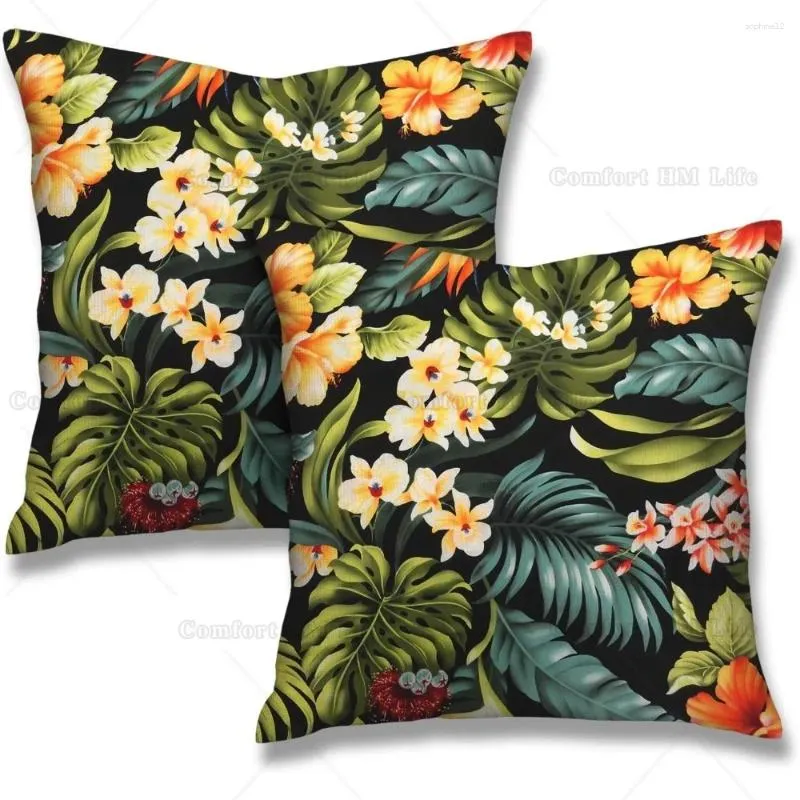 Pillow Hawaii Throw Covers Pack Of 2 Double-Sided Printing Home Indoor And Outdoor Sofa Bed Decor 18x18 Inch