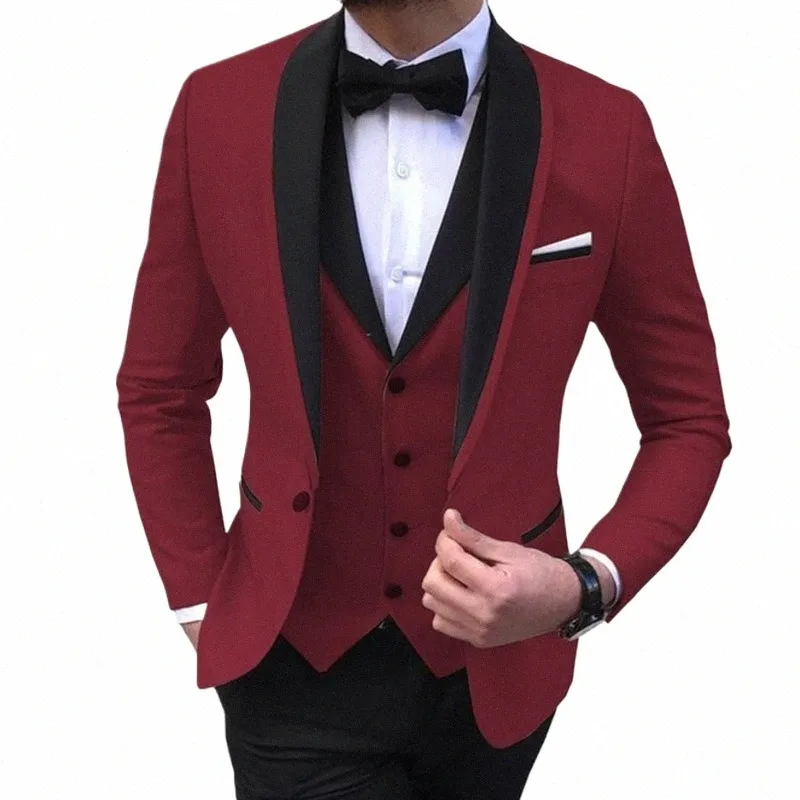 Party Dres Jacket+Pants+Vest Fi Suits For Men Slim Fit Party Casual Man Blazer Formal OCN DRES Homme Costume U6HJ#