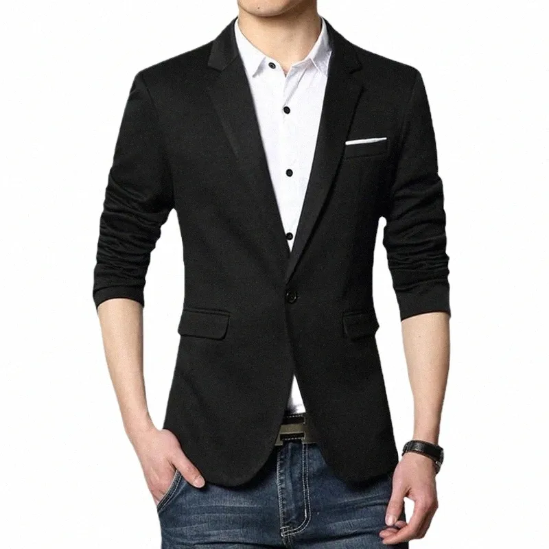 Wysokiej jakości koreańsko -męskie ubrania jesienne nowa kurtka garnitur męski mens blezer szczupły męskie swobodne blezery azjatyckie rozmiar 5xl y8ng#