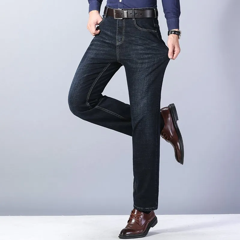 Jeans da uomo e da donna di marca, dritti, elastici, in cotone, da uomo, stile casual classico, pantaloni in denim, taglie grandi, 28-40_voghion.com
