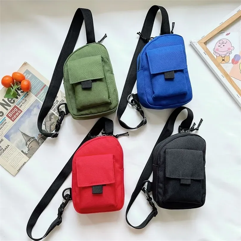 Mochilas versão coreana meninos saco de peito crianças esportes pequeno saco lazer único ombro mensageiro pacote estilo pacote 220915