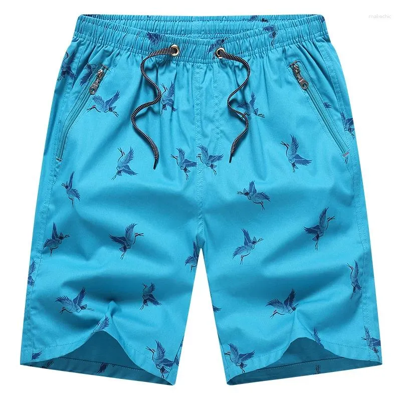 Мужские шорты с пятью точками Брюки из чистого хлопка с принтом Разноцветные домашние летние дышащие впитывающие пот повседневные пляжные брюки