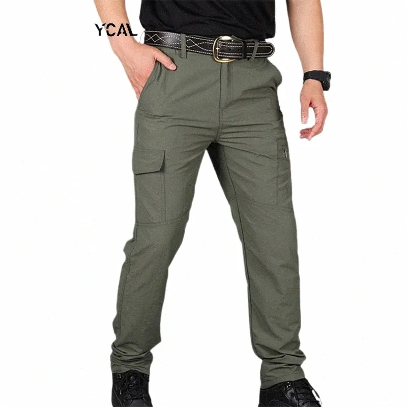 Pantalons pour hommes Pantalons cargo décontractés Militari Tactic Army Pantalons Mâle Respirant Imperméable Multi-Poches Pantalon Taille S-5XL Plus Taille f1NM #