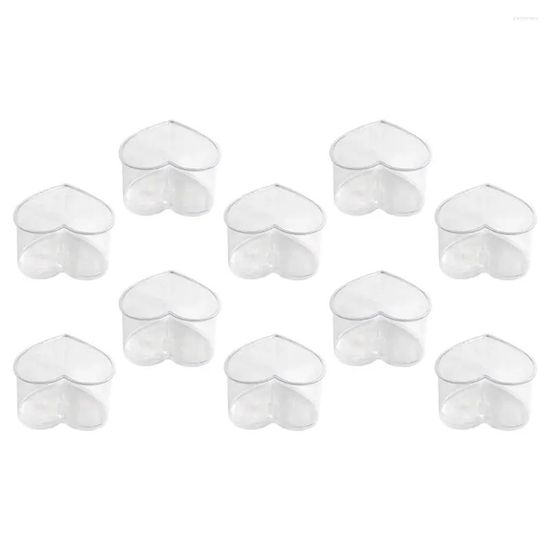 Wegwerpbekers rietjes 10 pc's hartvormige luchtbeker mini -accessoires draagbare mousse vervangbaar tiramisu dessert accessoire plastic feest