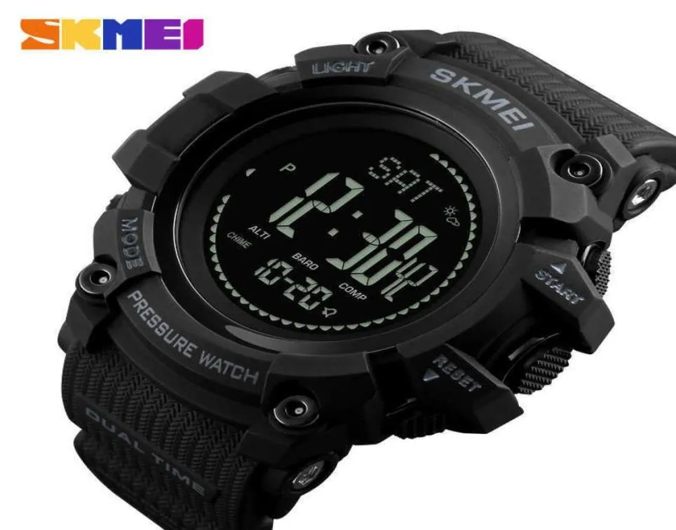 Skmei Outdoor Watches Mens Pressure Compass Sport Digitala armbandsur med höjdmätare Väder Tracker Waterproof Reloj Hombre 1358 21077687145