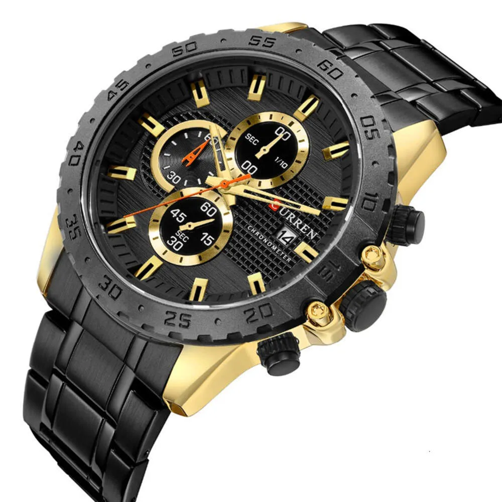 Curren/carryon Лидер продаж 8334 Водонепроницаемые кварцевые мужские часы с 6-контактным стальным ремешком-календарем