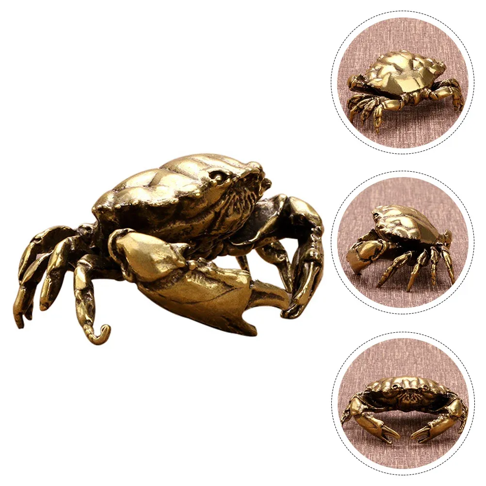 Miniaturen Messing Krab Versiering Rijkdom Standbeeld Crabmantis Standbeeld Oceaan Dieren Model Crabstatue Crabstatue Aquarium Fish Tank Decor