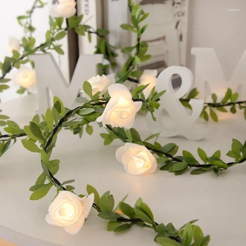 Party Decoration 1.5m 3m LED Rattan Rose Flower String Light Fairy Garland Wedding Birthday Valentine's Day Home Decor Supplies