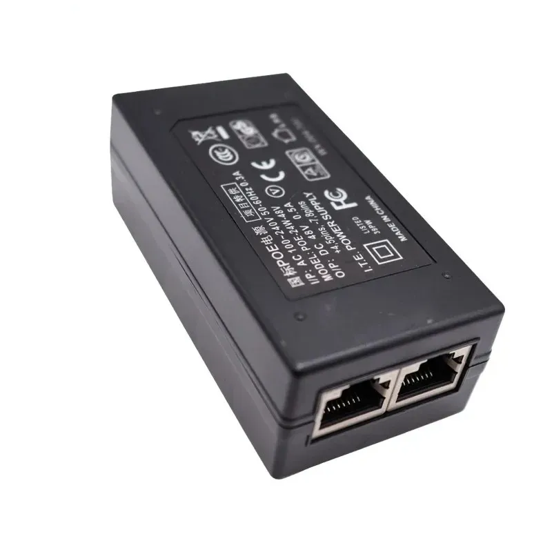 2024 Poe Power Supply Adapter 24V 0.5a 24w Desktop Poe Power Injector Ethernet Adapter Surveillance CCTV AC/DC Adapter Adapter