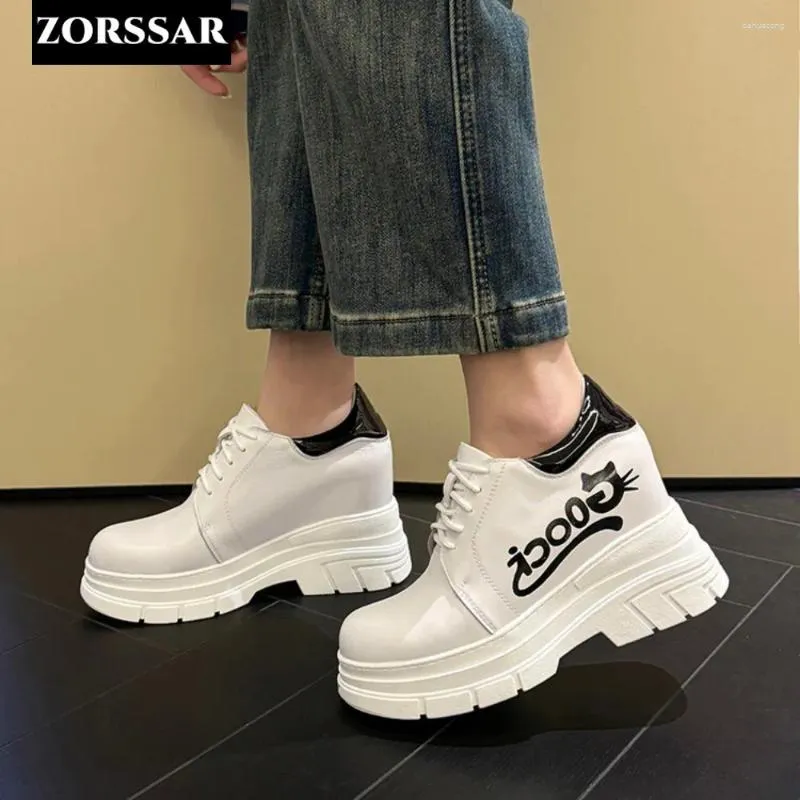 Casual skor kvinnor plattform kil sneakers höst mode reflekterande vita sport damer höjd ökar 10 cm zapatillas mujer