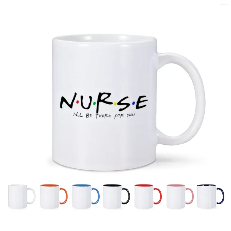 Tasses 1pc tasse à café en céramique je serai là pour vous 11oz tasse collègue ami cadeau créatif lait thé eau boisson