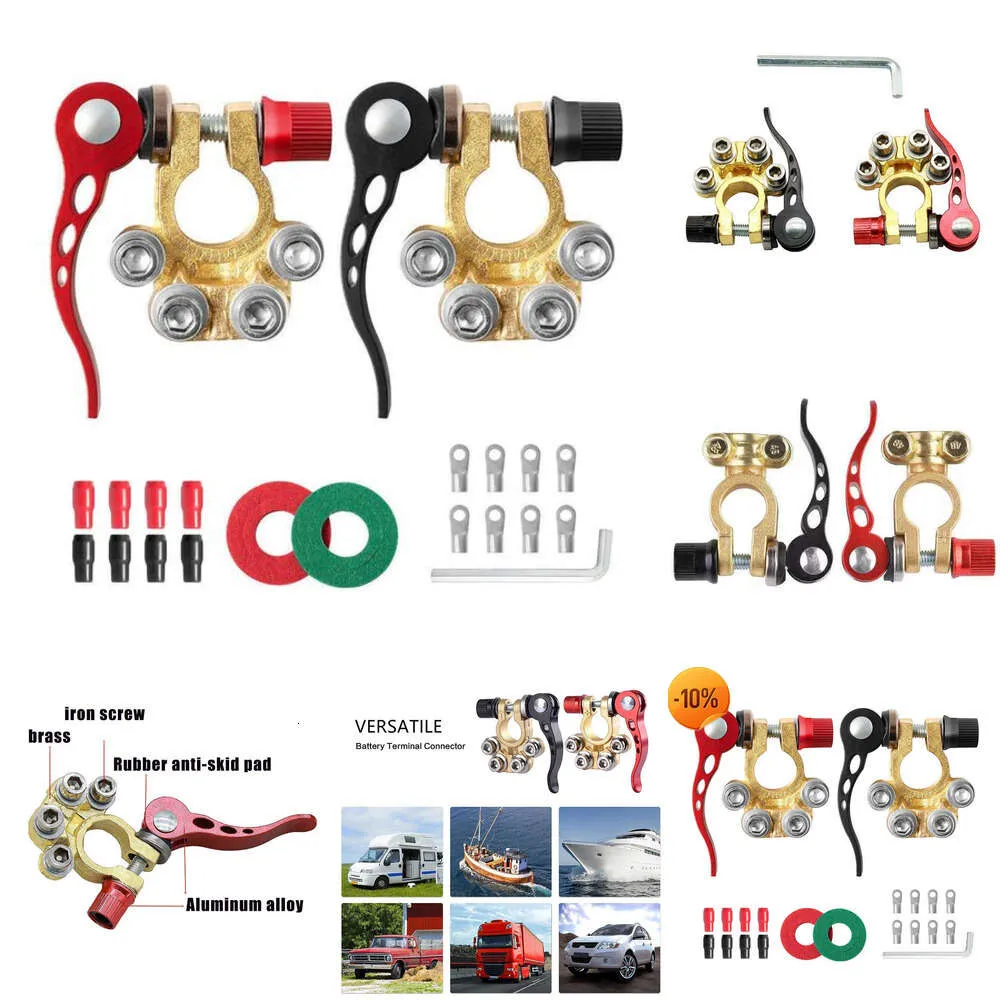 アップグレード充電器ターミナルカー12 V充電器12V erminalコネクタバッテリーケーブルターミナルアダプター銅クランプ1ペア