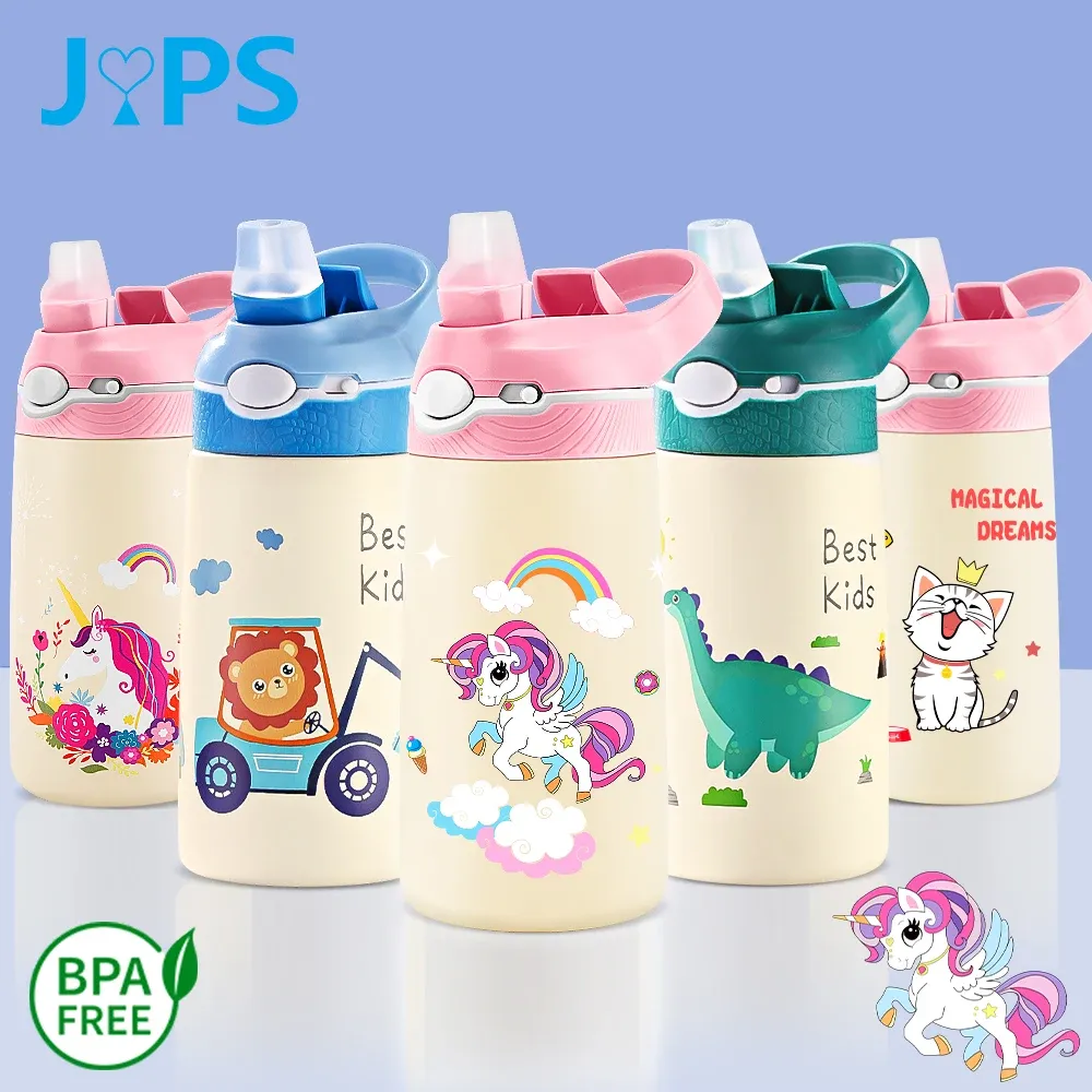 Albums 400ml Children Thermal Bottle Unicorn Water Bottle Keep Cold Water Bottle Portable Travel School Water Bottle for Kids Free Bpa