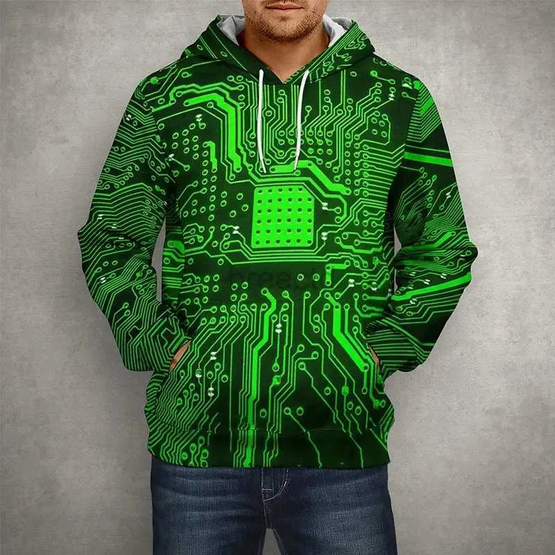 Heren Hoodies Sweatshirts Nieuwe Kleding 3D Print Moederbord CPU Processor Lijn Printplaat Cool Swearshirts Mannen Vrouwen Kinderen Casual Harajuku Hoodies 24328