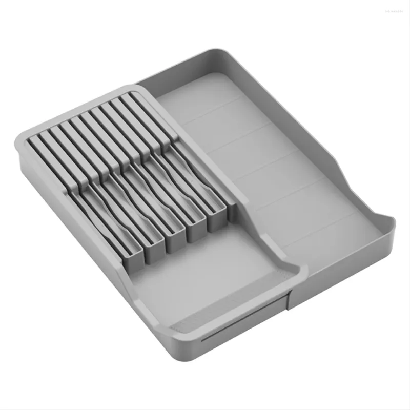 Jewelry Pouches Knife Holder In Drawer Block With Expandable Cutlery Tray Kitchen Organizer Insert-Holds 11 Knive