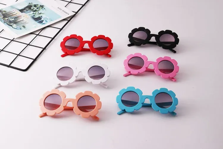 Fashion Baby Girls Sunglasses Children Round Flower Sun Glasses Eyewear Summer Toddler Kids Accessories M1709