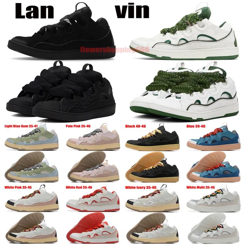 Luxury Curb Suede Chunky Shoes Meteor Sneakers Designer Man Woman Leather Trainers Black Blue Blue Gum Pale Pale Pink White Ivory Multi Red Casual Shoe Storlek 35-46