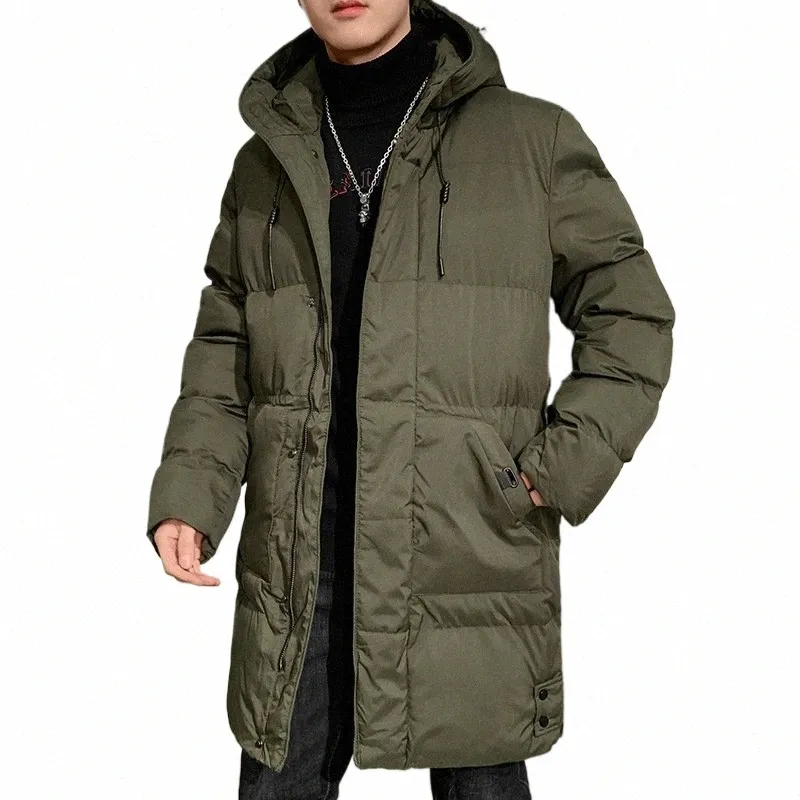 2022 Nyaste fi Men Jackets Black Grey Green Thicken Super Warm Down Cott Men Winter Coat Hooded Collar LG Parkas 75HD#