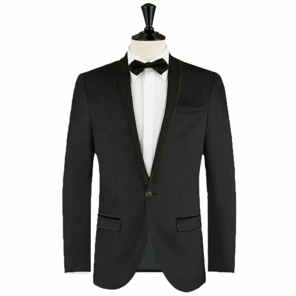 SHAWL LAPEL HERS Vinterkläder En rumpa Veet Jacket Elegant man kostym blazer för promfest Nytt i manlig kappa ytterkläder p19i#