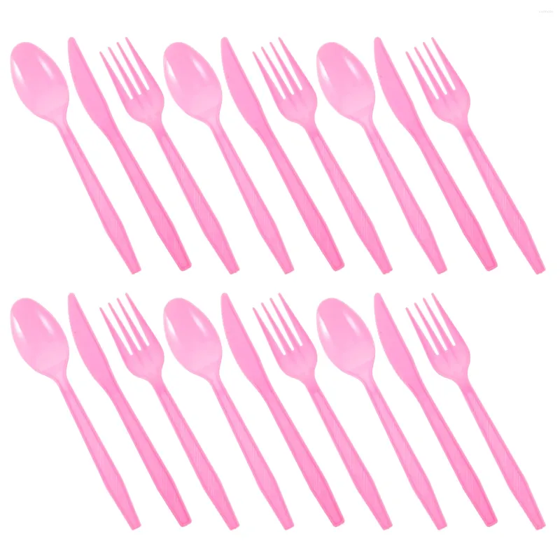 Disposable Flatware Tableware Party Spoon Fork Kit Plastic Silverware Favors Portable Dessert Cutlery Cutters Forks Spoons Scoop